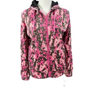 US Army Blaze Pink Camo Jersey Hoodies Zip Hooded Jacket S-XL